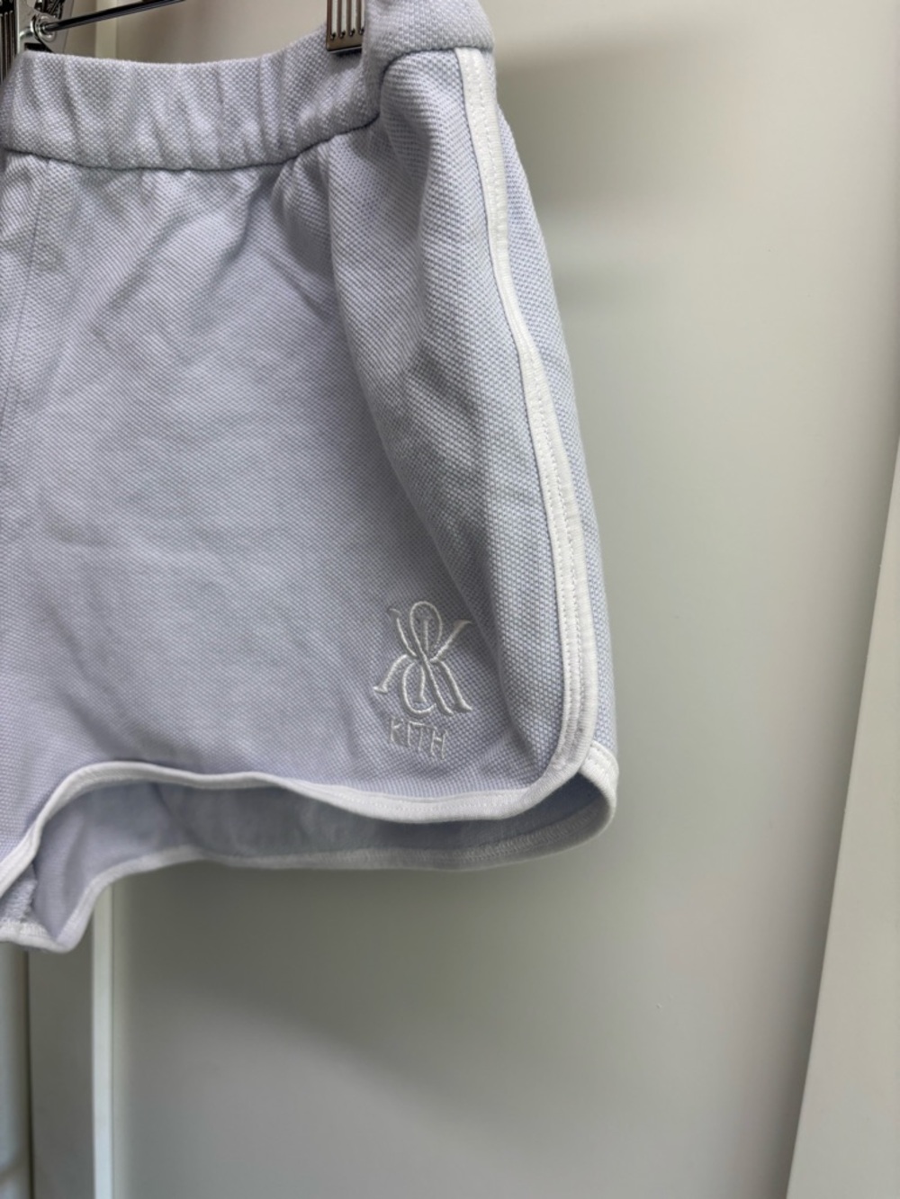 Kith Varsity Shorts Light Blue White XS Cotton Embroidered Logo - Picture 8 of 10
